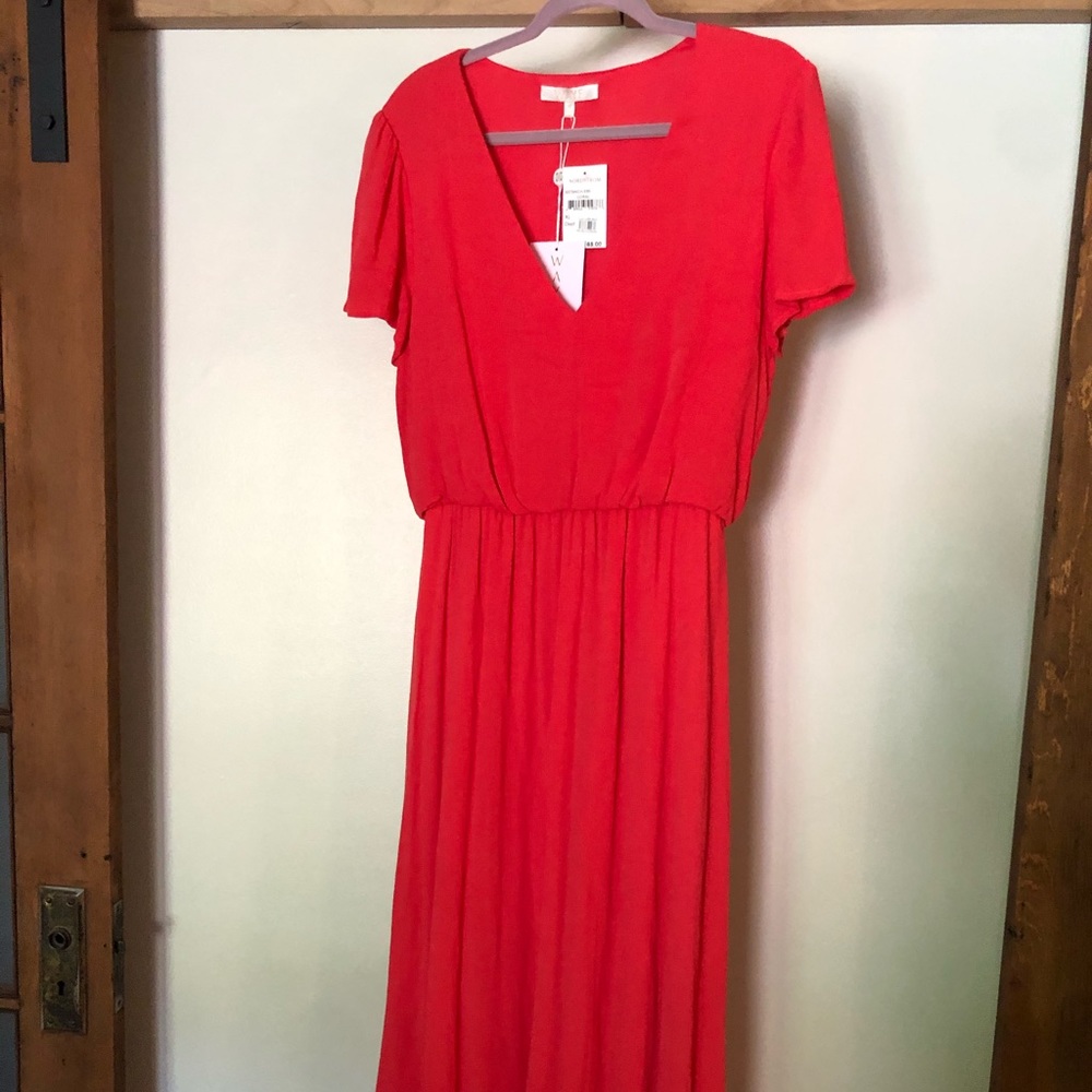 Classic red/coral dress with sleeves
